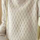 Turtle Neck Casual Aran Knit Sweater - 3 Colors Available