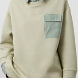 Simple lapel striped sweatshirt