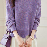 Loose colorful knitted sweater