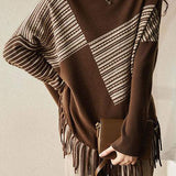 Casual Mock Neck Fringe Knitwear in 2 Colors