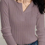 Casual ribbed knitted sweater