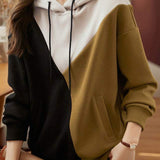 Hooded Bi-Color Drop Shoulder Hoodie