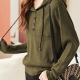 Versatile Commuter Hooded Knit Sweater