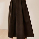 High-waisted A-line skirt