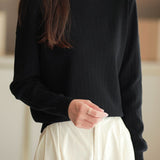 Half Turtleneck Jacquard Sweater Knit Base