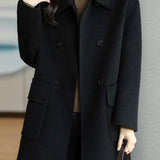 Lapel Melton Coat with Side Pockets - 5 Colors Available, Lined