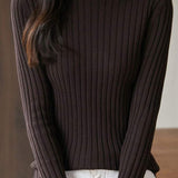 Slim ribbed half turtleneck sweater