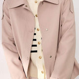 Short Trench Coat with Drawstring Waist