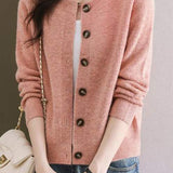 Solid-color short sweater outerwear