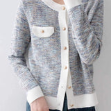 Color Block Chanel Style Knitted Cardigan