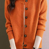 Solid-color short sweater outerwear