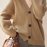 V-Neck Knit Cardigan Jacket