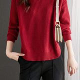 Solid Color Versatile Knit Base Layer Top