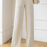 High-waisted straight casual pants