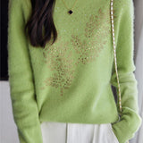 Stylish Rhinestone Knit Top