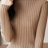 Slim ribbed half turtleneck sweater