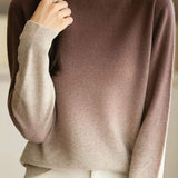 Round-neck gradient knitted sweater.