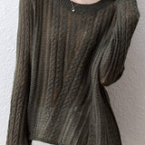 Hollowed-out knitted blouse