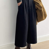 High-Waisted Wool Wide-Leg Pants