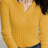 Casual ribbed knitted sweater