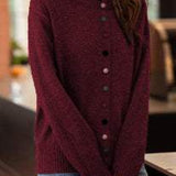 Simple solid-color knitted cardigan