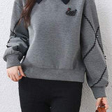 Fake two-piece lapel sweatshirt