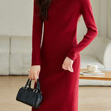 Elegant Square Neck Knit Dress