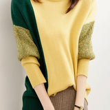 Contrast Turtleneck Leisure Knitted Sweater