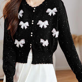 Elegant Bow Knit Cardigan