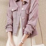 Elegant Solid Color Short Jacket