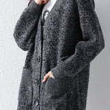 Lazy style jacquard knitted cardigan