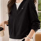 Fashionable Faux Layered Hooded Knit Sweatshirt