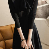 Chanel-style Bow Collar Knit Dress