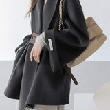 Elegant and Intellectual Women's Loose Wool Coat - 2 Colors Available