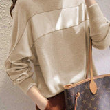 Knit Patchwork Long Sleeve Sweatshirt