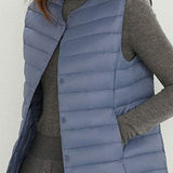 Solid Color Round Neck Duck Down Vest