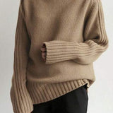 Solid Color Comfortable Loose Long Sleeve Knit Top