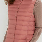 Solid Color Round Neck Duck Down Vest