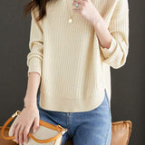 Solid Color Versatile Knit Base Layer Top