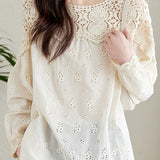 Lace hollowed-out shirt