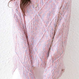 Lazy-style colored-dot knitted bottoming sweater