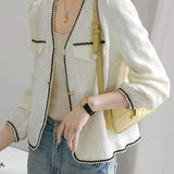 V-Neck Flap Decor Knit Cardigan - 2 Colors Available