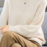 Elegant ribbed knitted sweater