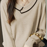 Asymmetric lapel knitted top