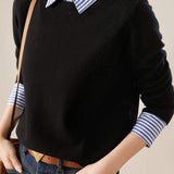 Layered Look Casual Knit Shirt - 2 Colors Available