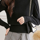 Fashionable doll-collar knitted sweater