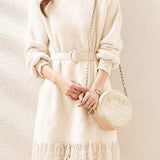 Lace Patchwork Faux Mink Fur Dress