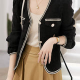 V-Neck Flap Decor Knit Cardigan - 2 Colors Available