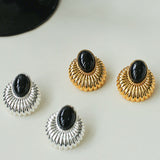 Vintage Black Onyx Earrings