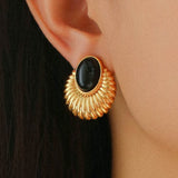 Vintage Black Onyx Earrings